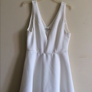Sexy ribbed white dress